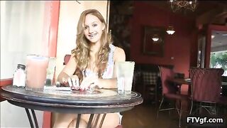 Cute petite teen babe showing