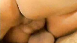 Hot Babe Swallows Two Hard-Ons