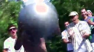 Frat teens blindfolded bj