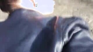 Euro babe sucks cock in public for cash