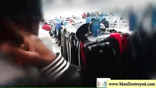 Two guys get horny in a changing room 