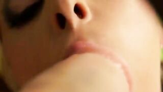 Bukkake fetish slut eats cum