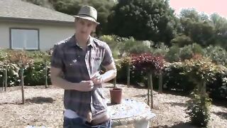 Stud is masturbating outdoors