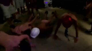 The naked guy leave the party for more homoerotic fun