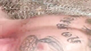 Sexy hunk creams after an outdoor fuck