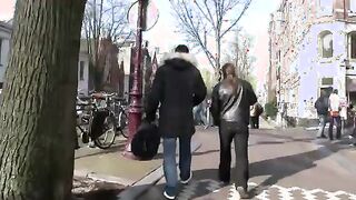 Tourist visits a brothel in Amsterdam