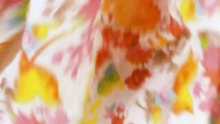 orange panties and glass vibrator