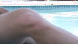 Sexy stud outdoor masturbation