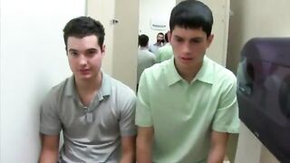 Lucky college guy gets his dick sucked from hungry guys