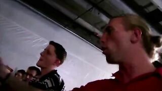 Naked hazers suck cock on pledge night