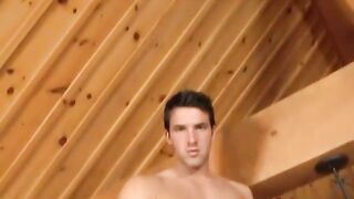 Muscular naked man slut jerking off