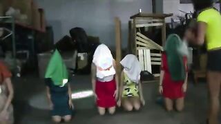 Lesbo pledgers made to strip and squat