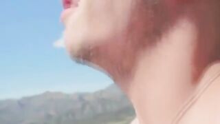 Soothing blowjob in the open air