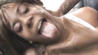 Big Titty Black Bimbo Getting Her Face Pounded Out