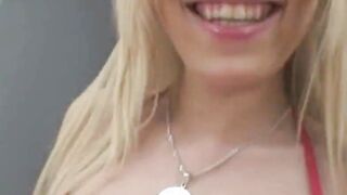 blond playing with her anal