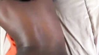 Sexy black babe gets pussy fucked from behind