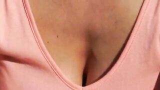 Black raven haired Enza flashes her big tits and rides on cock