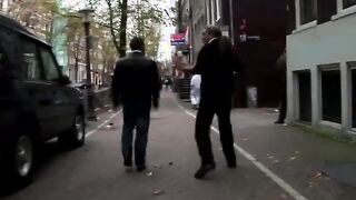 Tourist visits a brothel in Amsterdam