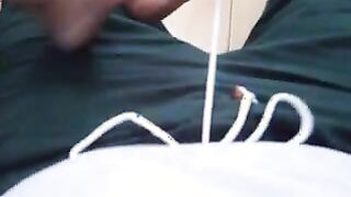 Babe gives nice footjob until husband cums