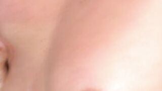 Blonde gets oral while sucking cock for her lucky cock