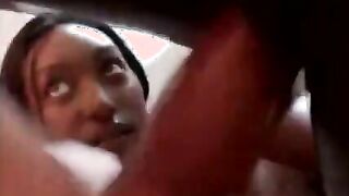 Hot ebony babe gets a pussy fucking from very lucky guy