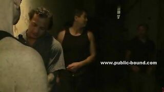 Men in front of restroom take boy punish him for making them wait in gay violent gangbang sex