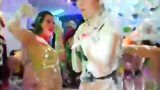 European pornstars fuck under foam