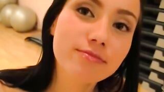 Young teen decides to suck two hard cocks for some cash