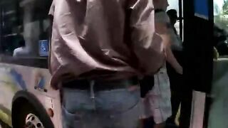 Straight guy gets turned in a bus blowjob encounter