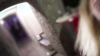 Blonde teen gets her pussy filled with hard dick from the camera guy