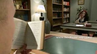 Cute babe steals key from man and gets caught and punished by him choking in deepthroat sex