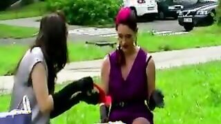 Elegant lovers have lovely picnic that ends in filthy food fight