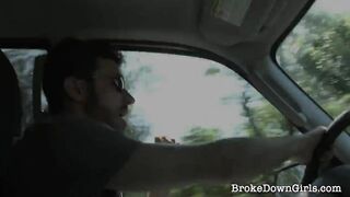 Sexy amateur girl sucks and fucks a guy who offered her help on the street