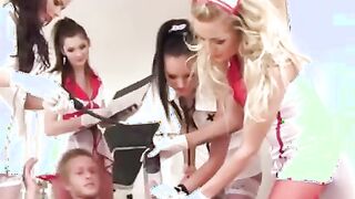 Nurse conduct sexy tests on his dick to get it hard