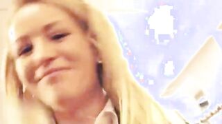 Sexy blondie slut fucked in changeroom for money