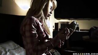 Horny Blonde Babe Swallows And Screws One Huge Pole