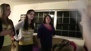 Lesbos participate in hazing dares