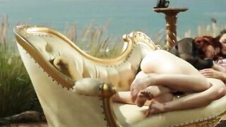 Exotic pussy tease by the sea