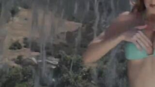 Gorgeous Redhead Babe Rams Stiff Rod In Mouth And Pussy Near The Pool