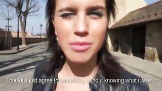 Young babe offered seious money to get a guy lucky