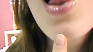 fingering tight pussy before camera