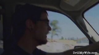 Super horny blonde wife getting dicked and jizzed by a horny stranger