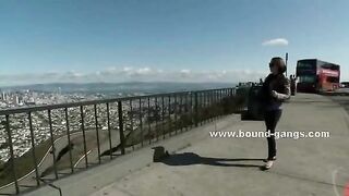 Woman with huge boobs asks for directions the wrong guys who tie and force her to fuck