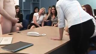 Cockstarved CFNM office freaks team up