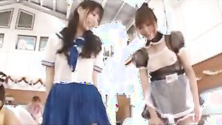 Hot asians in uniforms pussy fucking