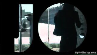 Super sexy brunette babe getting