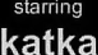 brunette masturbate pussy before wall