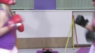 Boxing babes practise their punches