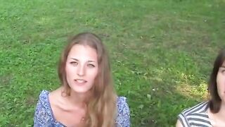 Sexy raven gets pulled in a park