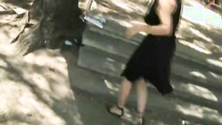 Public nudity flashing busty ex-girlfriend naked on streets